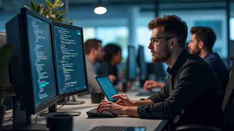 AI's evolving role in it services and broader societal impact, Concept art for illustrative purpose, tags: it-services und - Monok